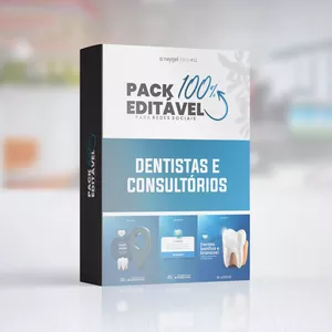 Imagem de capa para o Ebook PACK 100% EDITÁVEL PARA REDES SOCIAIS - ODONTOLOGIA