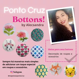Imagem de capa para o Curso online Bottons Lucrativos em Ponto Cruz.