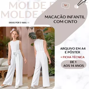 Imagem de capa para o Ebook Macacão Infantil com Cinto - Molde em PDF