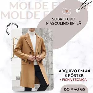 Imagem de capa para o Ebook Sobretudo Masculino em Lã - Molde em PDF