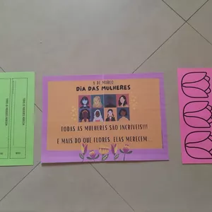 Imagem de capa para o Ebook Cartaz " Dia das Mulheres" e atividade "Todas as mulheres merecem..."