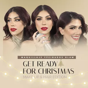 Imagen de portada para Curso online Get Ready for Christmas - Maquillaje y peinados  Glam para Fiestas Decembrinas. 