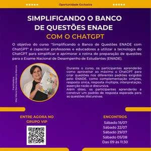 Imagem de capa para o Curso online Simplificando o Banco de Questões ENADE com ChatGPT