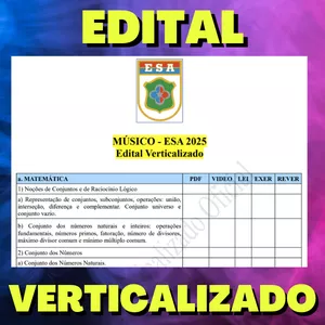 Imagem de capa para o Ebook SARGENTO MÚSICO - ESA 2025 -  edital verticalizado