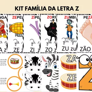 Imagem de capa para o Ebook KIT FAMÍLIA SILÁBICA DA LETRA Z