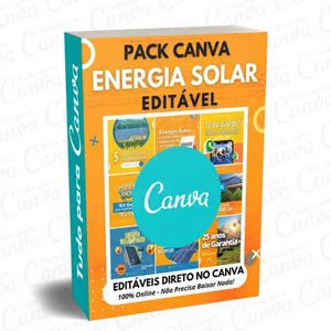 Imagem de capa para o Curso online Pack Canva Editável - Energia Solar + 5 Kits Bônus