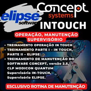 Imagem de capa para o Ebook TREINAMENTO IN TOUCH, ELIPSE, CONCEPT, ROTINA DE MANUTENÇÃO EBOOK PASSO A PASSO