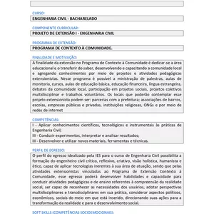 Imagem de capa para o Curso online PROJETO DE EXTENSÃO I - ENGENHARIA CIVIL