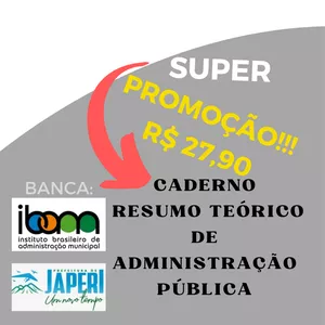 Imagem de capa para o Ebook Caderno de Resumo Teórico - Noções de Administração Pública - Concurso Japeri