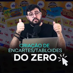 Imagem de capa para o Curso online Curso de Criação de Encartes/Tablóides do Zero