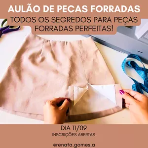 Imagem de capa para o Curso online AULÃO DE PEÇAS FORRADAS
