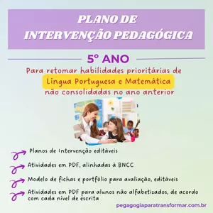 Imagem de capa para o Curso online Plano de Intervenção Pedagógica para 5º Ano: Retomando habilidades não consolidadas no ano anterior