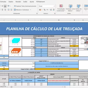 Curso Planilhas Inteligentes Excel - Cálculo Laje Treliçada