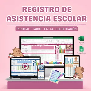Imagen de portada para Curso online Plantilla de Registro de Asistencia Escolar 🏫✨