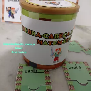 Imagem de capa para o Ebook Quebra -cabeça Minecraft Matemático 