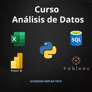 Imagen de portada para Curso online Curso Completo de Análisis de Datos: Excel, SQL, Power BI, Tableau y Python