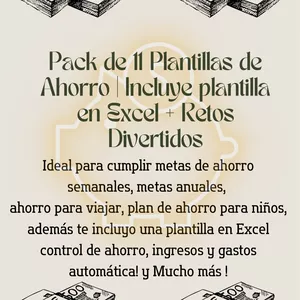Imagen de portada para Ebook Pack de 11 Plantillas de Ahorro | Incluye control de ahorro en Excel + Retos Divertidos 