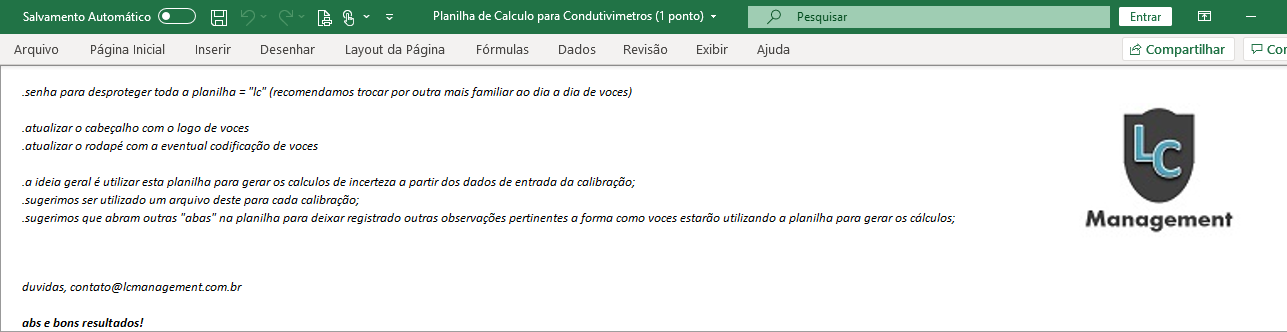 Imagem do curso Planilha de cálculo (calibração acreditada de Condutividade)