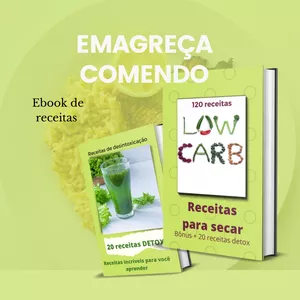 Imagem de capa para o Ebook 120 receitas Low Carb + Bônus 20 receitas Detox