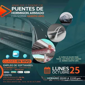 Imagen de portada para Curso online ANALISIS Y DISEÑO DE PUENTES DE HORMIGON ARMADO CON AASHTO LRFD