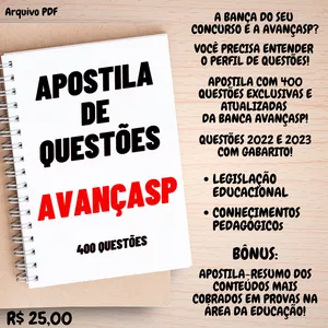 Imagem de capa para o Ebook AVANÇASP - APOSTILA DE QUESTÕES