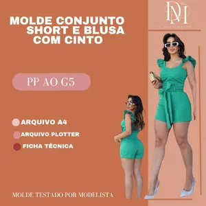 Imagem de capa para o Ebook MOLDE  CONJUNTO SHORT E BLUSA COM CINTO 