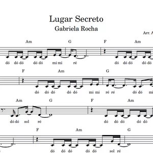 Imagem de capa para o Ebook Lugar Secreto (Gabriela Rocha) | Partitura Facilitada em Dó Maior