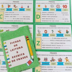 Imagem de capa para o Ebook FICHAS DE LEITURA E ESCRITA DE FRASES