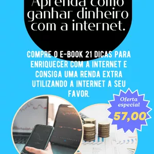 Imagem de capa para o Ebook 21 dicas para enriquecer com a internet.