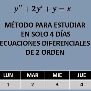 Imagen de portada para Curso online Método para estudiar en solo 4 días ecuaciones diferenciales de segundo orden