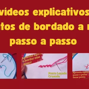 Curso 17 vídeo aulas Pontos de bordado livre
