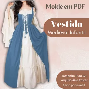 Imagem de capa para o Ebook MOLDE EM PDF VESTIDO MEDIEVAL INFANTIL 