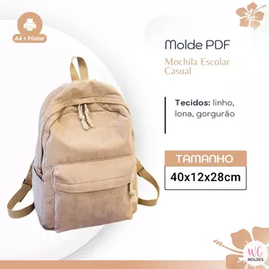Imagem de capa para o Ebook MOLDE MOCHILA CASUAL ESCOLAR