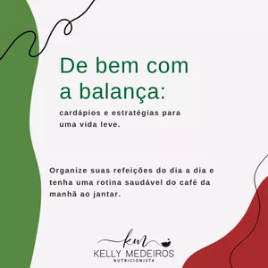 Imagem de capa para o Ebook De bem com a balança: cardápios e estratégias para uma vida leve.