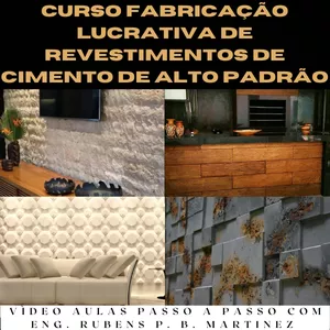 Curso Curso de Fabricação Lucrativa de Revestimentos Cimentícios de Alto Padrão 