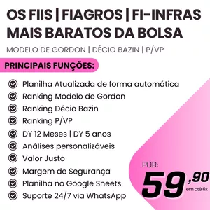 Planilha Automática - Os Fundos Imobiliários Mais Baratos da Bolsa (Fiis, FiAgros e Fi-infra)
