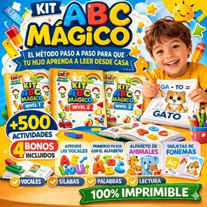 Imagen de portada para Curso online KIT ABC MÁGICO - El método paso a paso para aprender a leer desde casa.