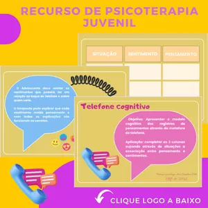 Imagem de capa para o Ebook Recurso de psicoterapia Juvenil - Telefone Cognitivo