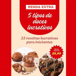Imagem de capa para o Ebook 5 TIPOS DE DOCES LUCRATIVOS 