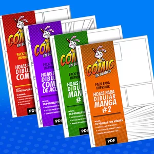 Imagen de portada para Ebook Hojas listas para dibujar COMICS Y MANGAS (Comic en Blanco)