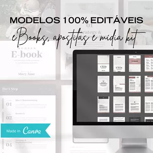 Imagem de capa para o Ebook Descomplica: modelos de eBooks, apostilas e mídia kit para Canva.