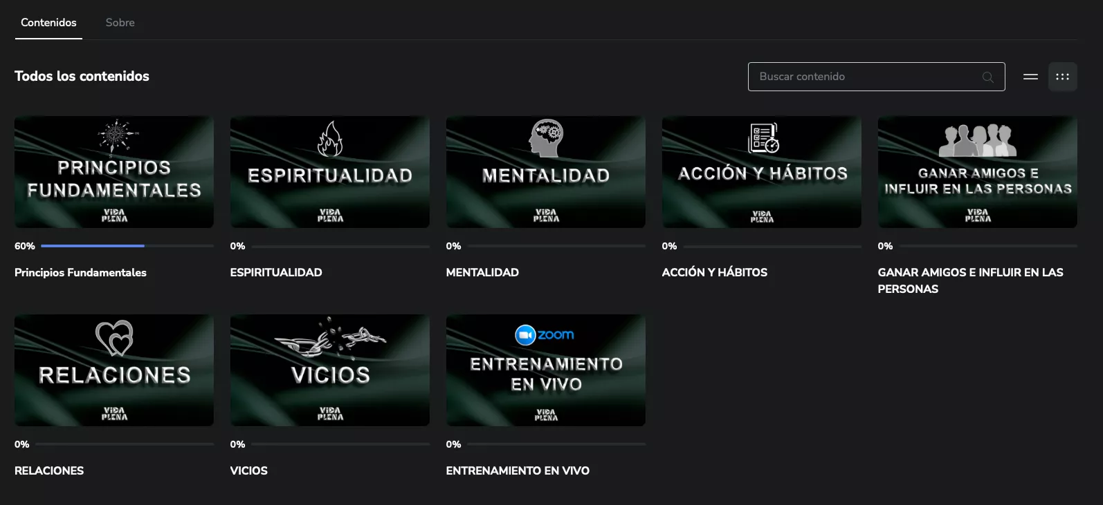 Plataforma Hotmart — módulos y clases