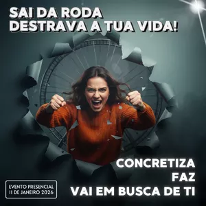 Imagem de capa para o Evento presencial Destrava a Tua Vida em 2026 – O dia que vai mudar toda a tua vida | Evento Presencial com António Soares Neto
