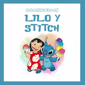 Imagen de portada para Ebook Ebook para colorear en PDF "Lilo y Stitch": Diversión creativa sin pantallas