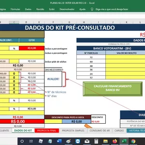 Planilha *COMBO ONE* 2 Planilhas: On e OFF Grid Completas e DESBLOQUEADAS