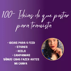 Imagem de capa para o Curso online 100- Ideias de conteúdo para trancistas 