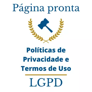 Imagem de capa para o Ebook Página pronta de Termos de Uso e Políticas de Privacidade nos padrões LGPD