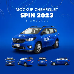 Imagem de capa para o Curso online Mockup Chevrolet Spin 2023 - 5 Ângulos
