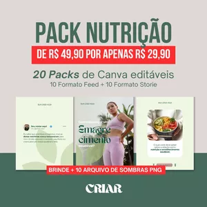 Imagem de capa para o Curso online Pack Canva Nutrição 