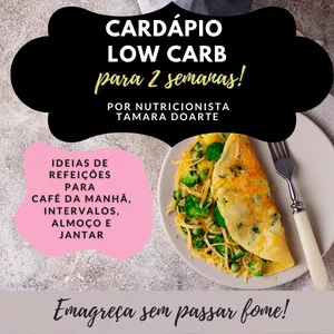 Imagem de capa para o Ebook Cardápio low carb para 2 semanas